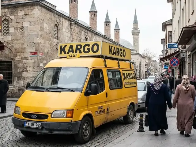 Şehir içinde gönderi taşıyan araç